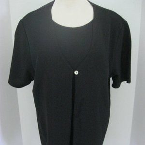 Women's Black Faux Twin Set Size Medium